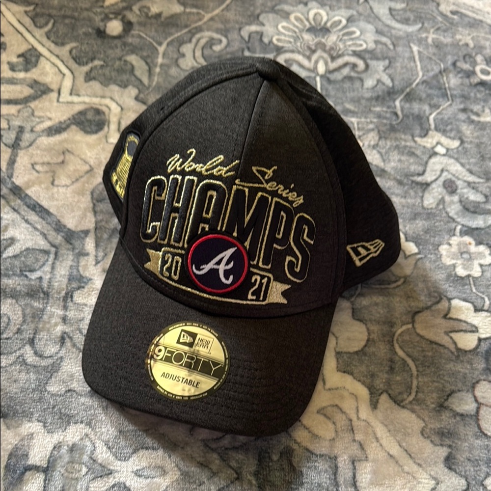 New Era Black World Series Champs Cap 2021 Atlanta Braves